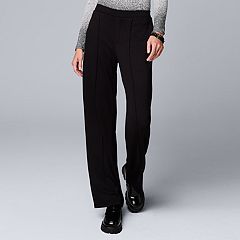 Simply Vera Vera Wang Solid Black Casual Pants Size L (Petite) - 59% off