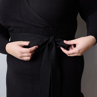 Plus Size LC Lauren Conrad Sweater Wrap Dress