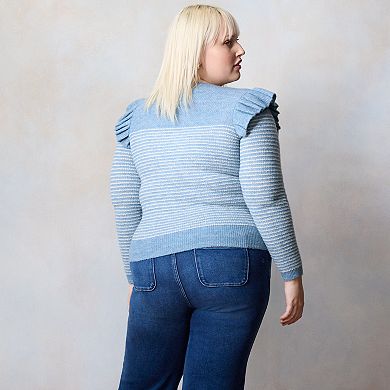 Plus Size LC Lauren Conrad Ruffled Pullover Top
