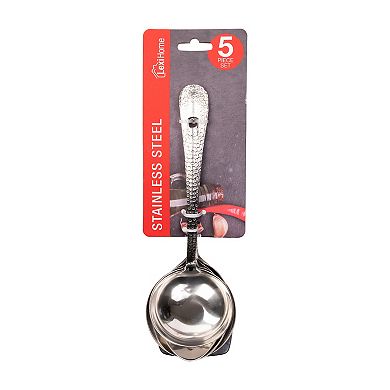 Premium 5-Piece Stainless Steel Hammered Mini Kitchen Utensils Set