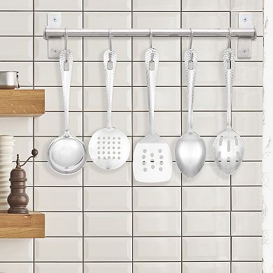 Premium 5-Piece Stainless Steel Hammered Mini Kitchen Utensils Set