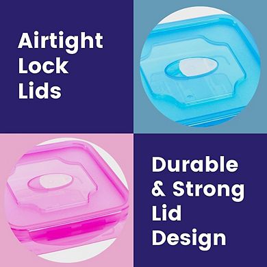 Three Pack Colorful Plastic Lunch Box Set