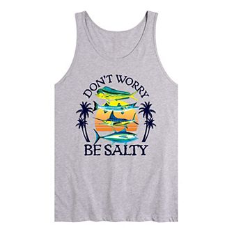 Men's Dont Worry Be Salty Graphic Tank Top