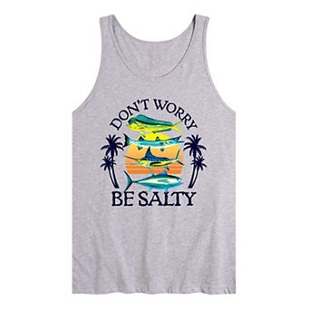 Men's Dont Worry Be Salty Graphic Tank Top