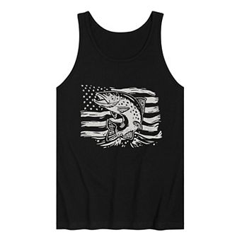 Men's Trout American Flag Graphic Tank Top