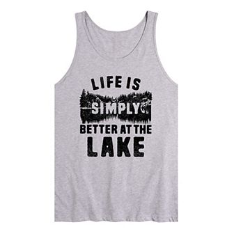Men's Life is Simply Better at the Lake Graphic Tank Top