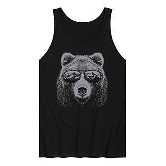 Men's Mountain Bear Sunglasses Graphic Tank Top
