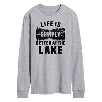 Men's Life is Simply Better at the Lake Long Sleeve Graphic Tee