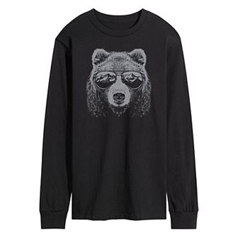 Men's Mountain Bear Sunglasses Long Sleeve Graphic Tee