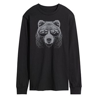 Men's Mountain Bear Sunglasses Long Sleeve Graphic Tee