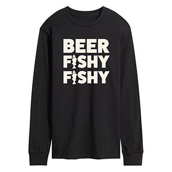Men's Beer Fishy Fishy Long Sleeve Graphic Tee