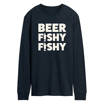Men's Beer Fishy Fishy Long Sleeve Graphic Tee