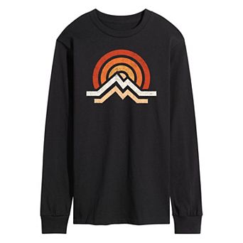 Men's Simple Mountains Long Sleeve Graphic Tee