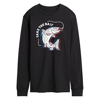 Men's Take The Bait Fish Long Sleeve Graphic Tee