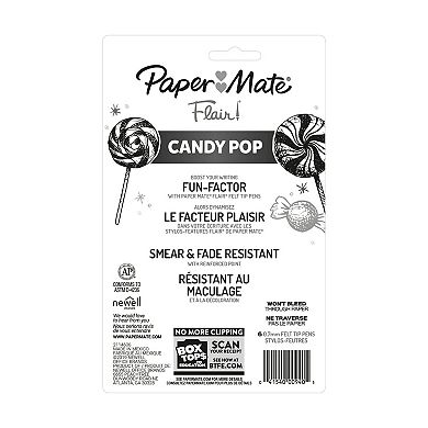 Paper Mate® Flair Felt Tip Pens - Medium Point (0.7mm) - Limited Edition Candy Pop Pack, 6 Count
