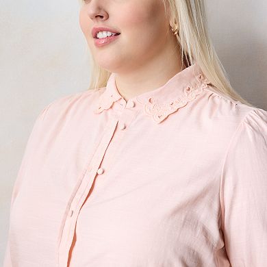 Plus Size LC Lauren Conrad Button Front Shirt