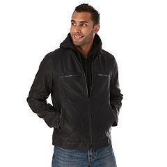 Kohls faux leather jacket mens sale