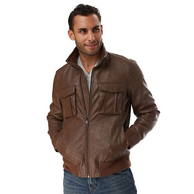 Big tall store leather bomber jackets