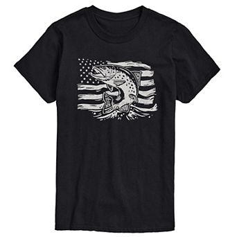 Men's Trout American Flag Graphic Tee