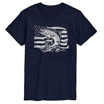 Men's Trout American Flag Graphic Tee