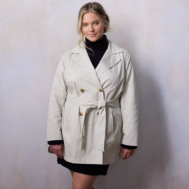 Plus Size LC Lauren Conrad Shirttail Hem Trench Coat