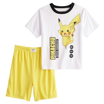 Boys 6-12 Pokemon "Super Charged!" Pikachu Short Sleeve Top & Shorts Pajama Set