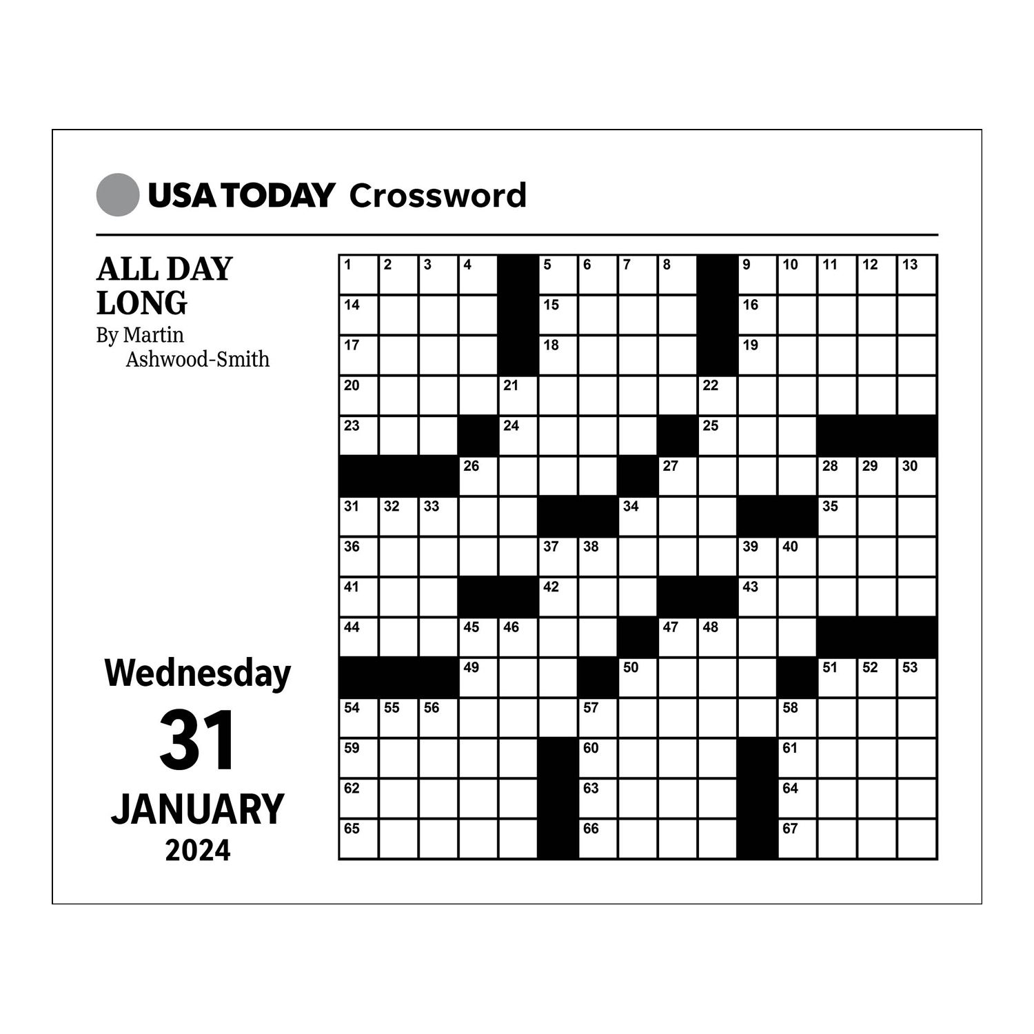 Andrews McMeel USA TODAY Crossword 2024 Day To Day Calendar   6491258 ALT7