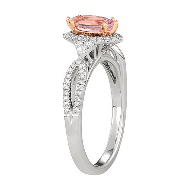 Simply Vera Vera Wang Two Tone 14k Gold 1/4 Carat T.W. Diamond & Morganite Engagement Ring - Size 7