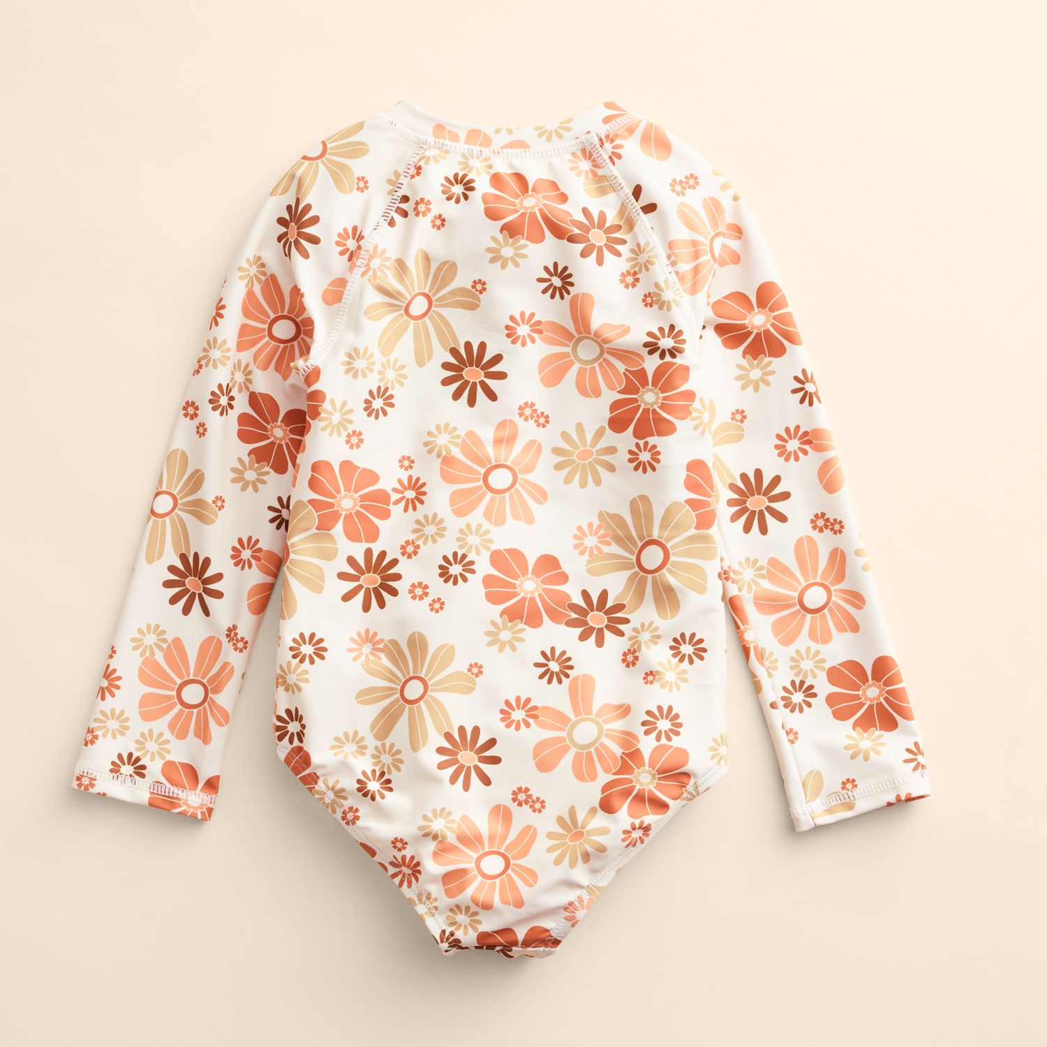 Toddler Girl Swimsuit Long Sleeve Baby Rash Guard Tea Collection - Main Image