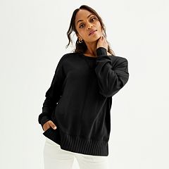 Hanes Women's Originals French Terry Sweatshirt, Lightweight Crewneck  Pullover Sweatshirt for Women, Black 50r Pe Heather, Small : :  Clothing, Shoes & Accessories