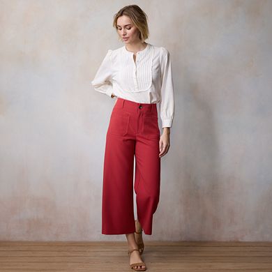 Petite LC Lauren Conrad Super High Rise Wide Leg Cropped Pants