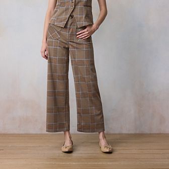 Petite LC Lauren Conrad Super High Rise Wide Leg Cropped Pants