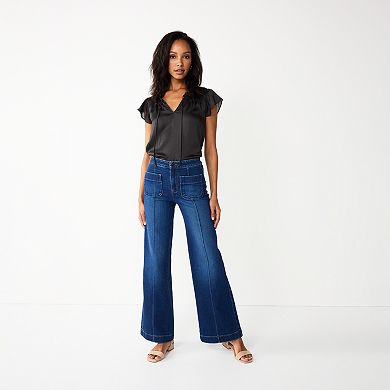 Petite LC Lauren Conrad Super High-Rise Trouser Jeans