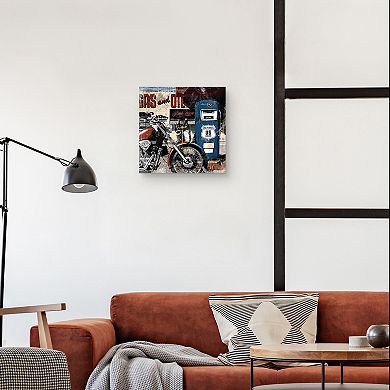 Fine Art Canvas Vintage Road Trip Motorcycle Wall Art