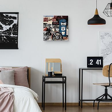 Fine Art Canvas Vintage Road Trip Motorcycle Wall Art