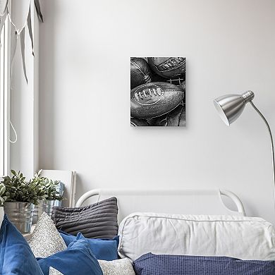 Fine Art Canvas Vintage Sport Footballs Wall Art