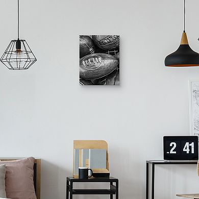 Fine Art Canvas Vintage Sport Footballs Wall Art