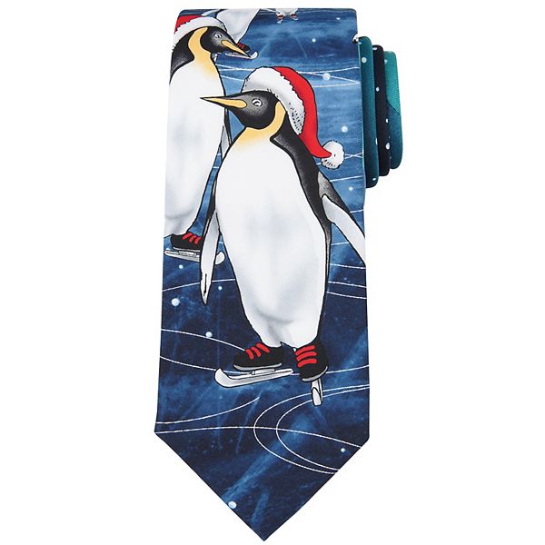 Men's Bespoke Holiday Pattern Tie Penguins BrickSeek