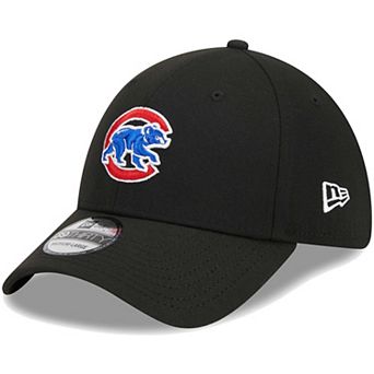 Men's New Era Black Chicago Cubs Logo 39THIRTY Flex Hat