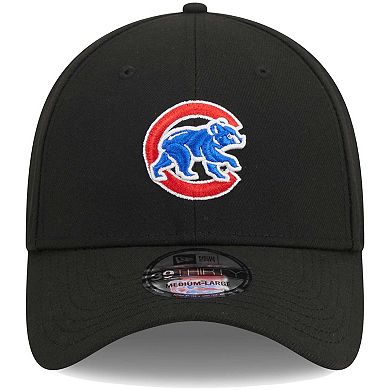 Men's New Era Black Chicago Cubs Logo 39THIRTY Flex Hat
