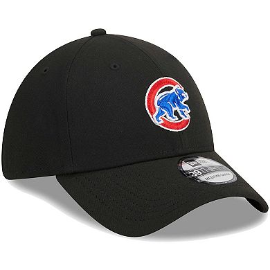 Men's New Era Black Chicago Cubs Logo 39THIRTY Flex Hat