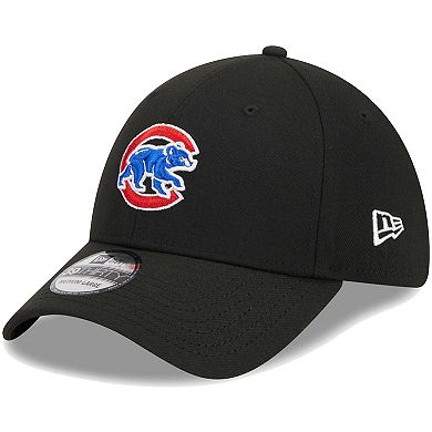 Men's New Era Black Chicago Cubs Logo 39THIRTY Flex Hat