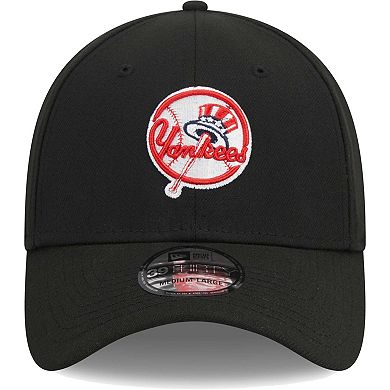 Men's New Era Black New York Yankees Logo 39THIRTY Flex Hat