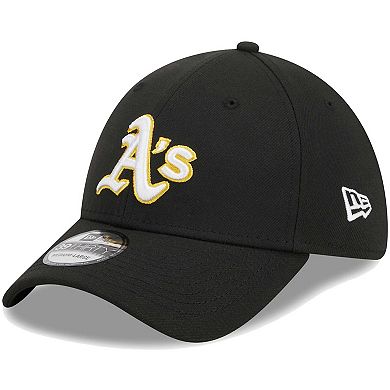 Men's New Era Black Oakland Athletics Logo 39THIRTY Flex Hat