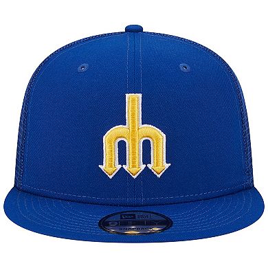 Men's New Era Royal Seattle Mariners Cooperstown Collection Team Color Trucker 9FIFTY Snapback Hat