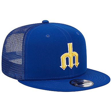 Men's New Era Royal Seattle Mariners Cooperstown Collection Team Color Trucker 9FIFTY Snapback Hat