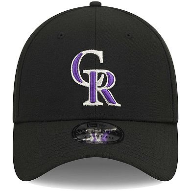 Men's New Era Black Colorado Rockies Logo 39THIRTY Flex Hat