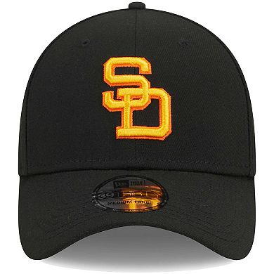 Men's New Era Black San Diego Padres Logo 39THIRTY Flex Hat