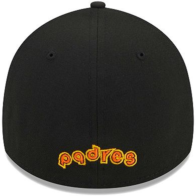 Men's New Era Black San Diego Padres Logo 39THIRTY Flex Hat