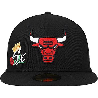 Men's New Era  Black Chicago Bulls Crown Champs 59FIFTY Fitted Hat